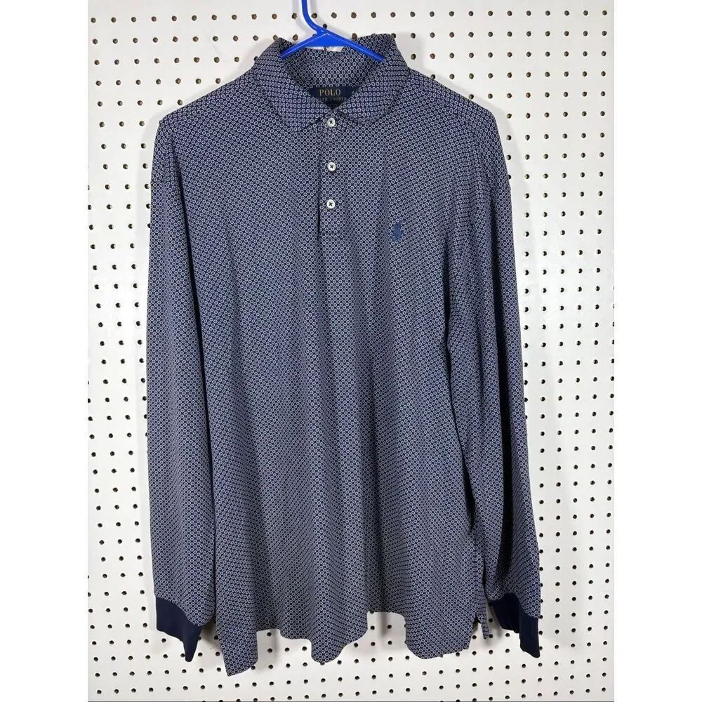 Polo Ralph Lauren Mens dot print long sleeve polo shirt size XL